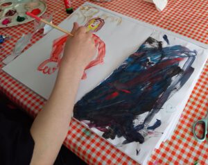 Angst schilderen bij creatieve kindercoaching 